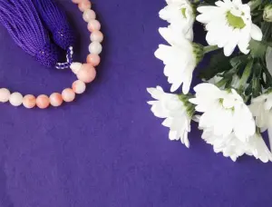 数珠と白菊